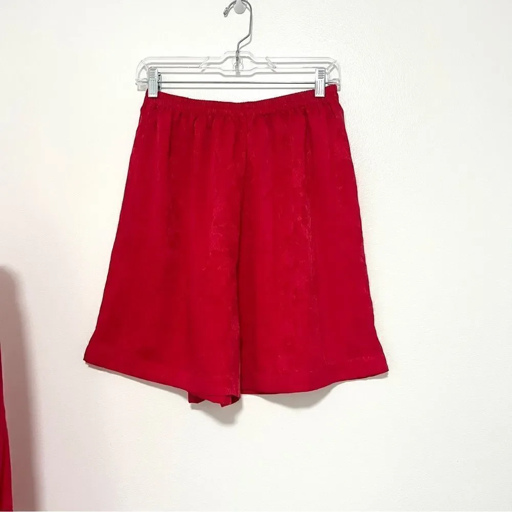 Vintage RARE Gold Label Victoria’s Secret 2 PC Pajama M Christmas Red Shorts